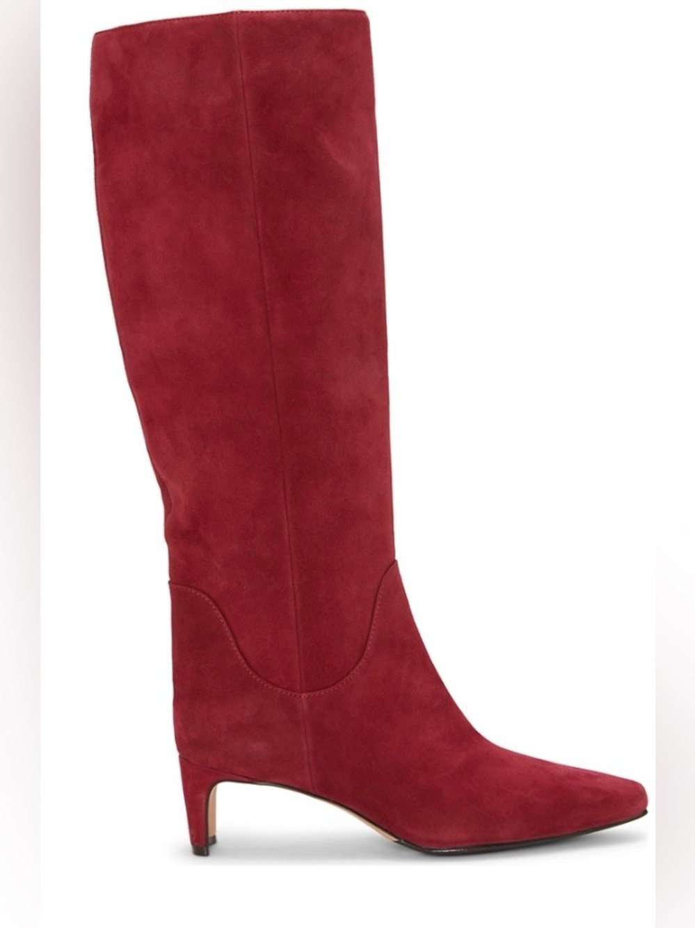 VINCE CAMUTO Avriah Red Suede Knee-High Heeled Boots. NWOT